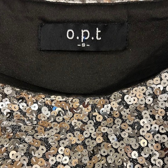 OPT by Anthropologie Glam Oversized All Over Sequin Long Sleeve Mini Dress Small - Picture 9 of 9